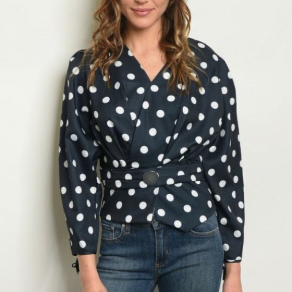 POLKA-DOT BLOUSE - Picture 1 of 3